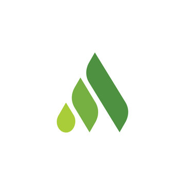 triangle leaf herbal liquid drop water logo vector