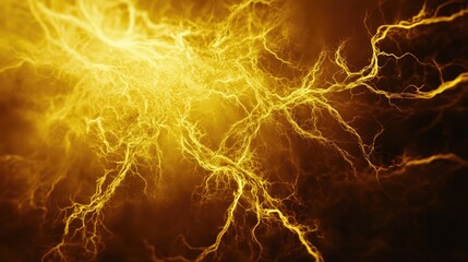 yellow lightning on night sky