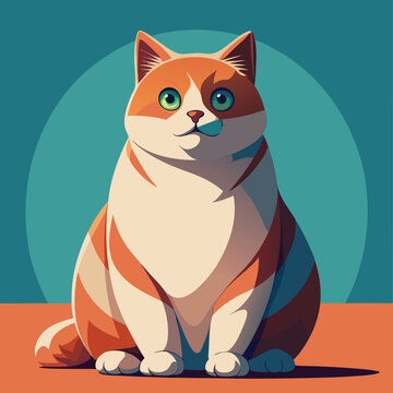 open layer vector of fat cat 