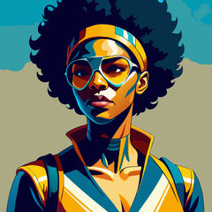 open layer vector portrait of a woman with eyeglasses