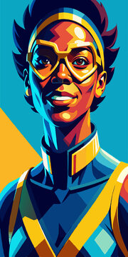 open layer vector portrait of a woman with eyeglasses