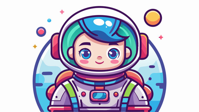 open layer vector of cute astronaut colorful