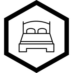 Double Bed Vector Icon Design