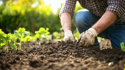 Gardener Tending to Soil