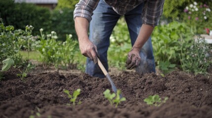Gardener Tending to Soil