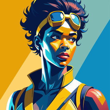 open layer vector portrait of a woman with eyeglasses