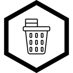 Laundry Basket Vector Icon Design