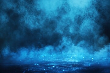 Obraz premium Blue Smoke and Glowing Lights