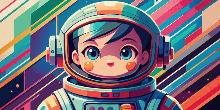 open layer vector of cute astronaut colorful