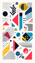 Obraz premium A colorful abstract design with many shapes and lines