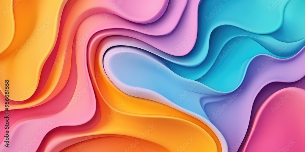Aufkleber Mystery abstract background in a colorful palette presented as a 3D cartoon rendering
