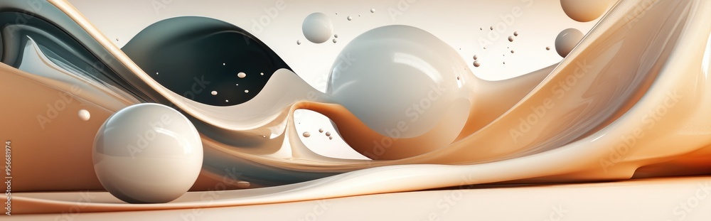 Poster Elegant and abstract design in 3D cartoon rendering