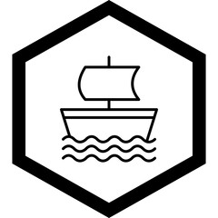 Galleon Vector Icon Design
