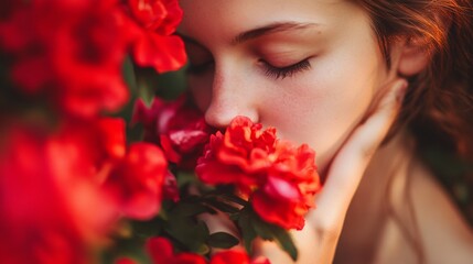 Naklejka premium Serene Moments Among Flowers