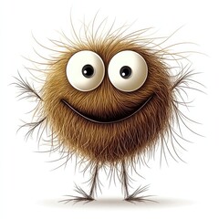 Fototapeta premium A charming furry creature exudes happiness with its oversized eyes and playful smile