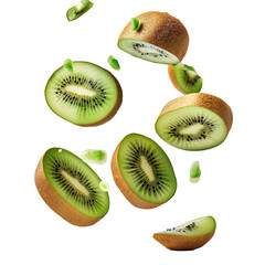 Fototapeta premium Sliced ​​kiwi isolated on white