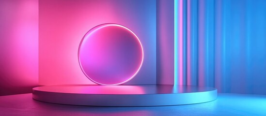 Futuristic Showcase Platform Mockup with a High Tech Modern Aesthetic 3D Illustration