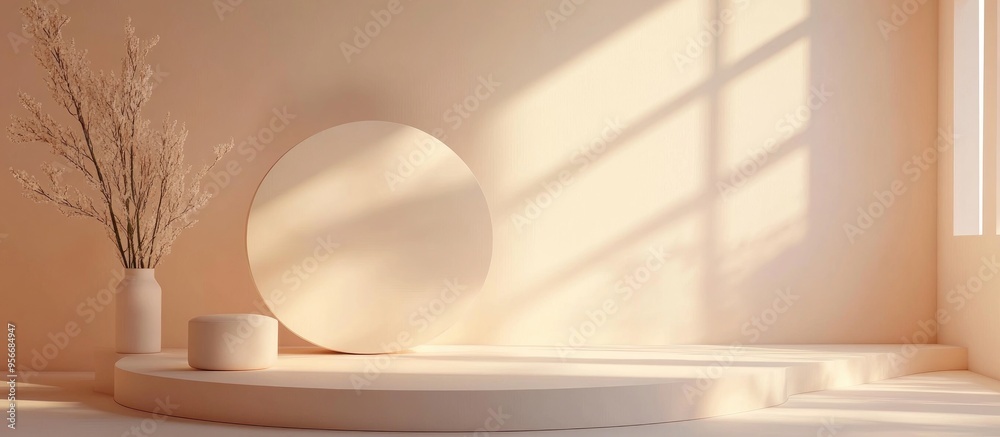 Poster elegant minimalist backdrop 3d illustration 3d rendering