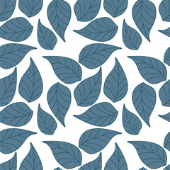 Seamless print pattern wallpaper background with leaves vector illustration botanic nature texture for paper, textile etc