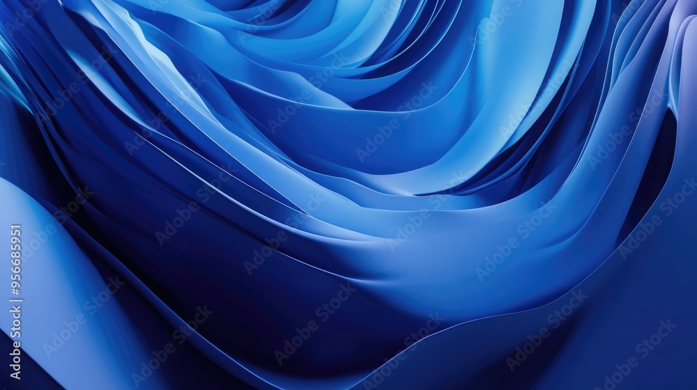 Poster Blue abstract background 3D rendering