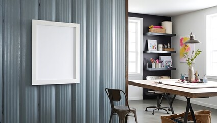 Sophisticated Minimal Wooden Frame Poster Mockup, Perfect for Highlighting Art, Photography, or Design Projects with a Simple, Natural Style