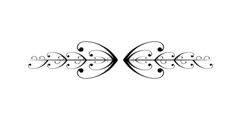 ornamental outline border divider elements. vignette invitation elegant border design.