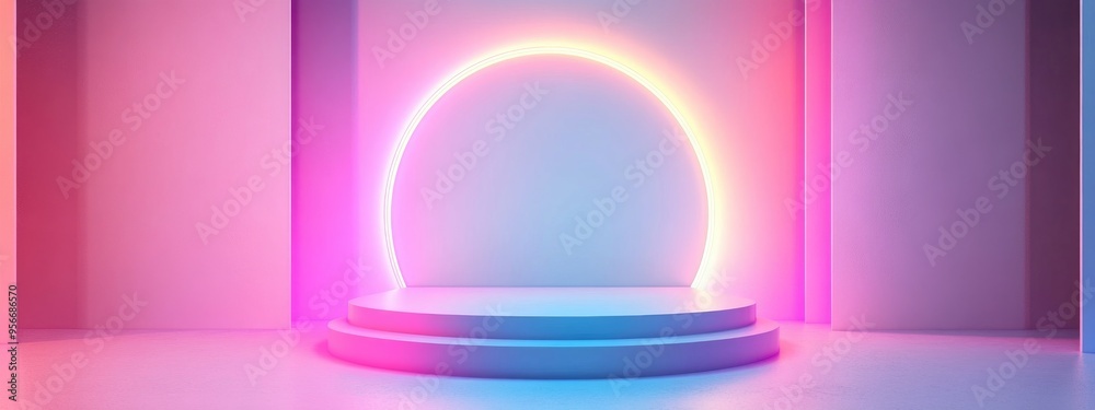 Aufkleber abstract pastel colored background minimalist mockup for podium presentation or display 3d rendering