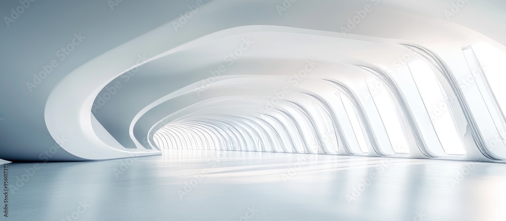 Poster abstract modern architecture backdrop featuring a spacious vacant interior 3d visualization