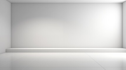 Minimalist Abstract White Background with Soft Shadows and Light Reflections, Ideal for Product Display or Advertising Backdrop in a Studio Setting