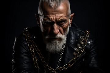 Obraz premium Brutal metal music lover rocker band member diversity age, cool punk style, Generative AI photo