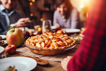 Thanksgiving autumn family feast holiday conceptual image Generative AI