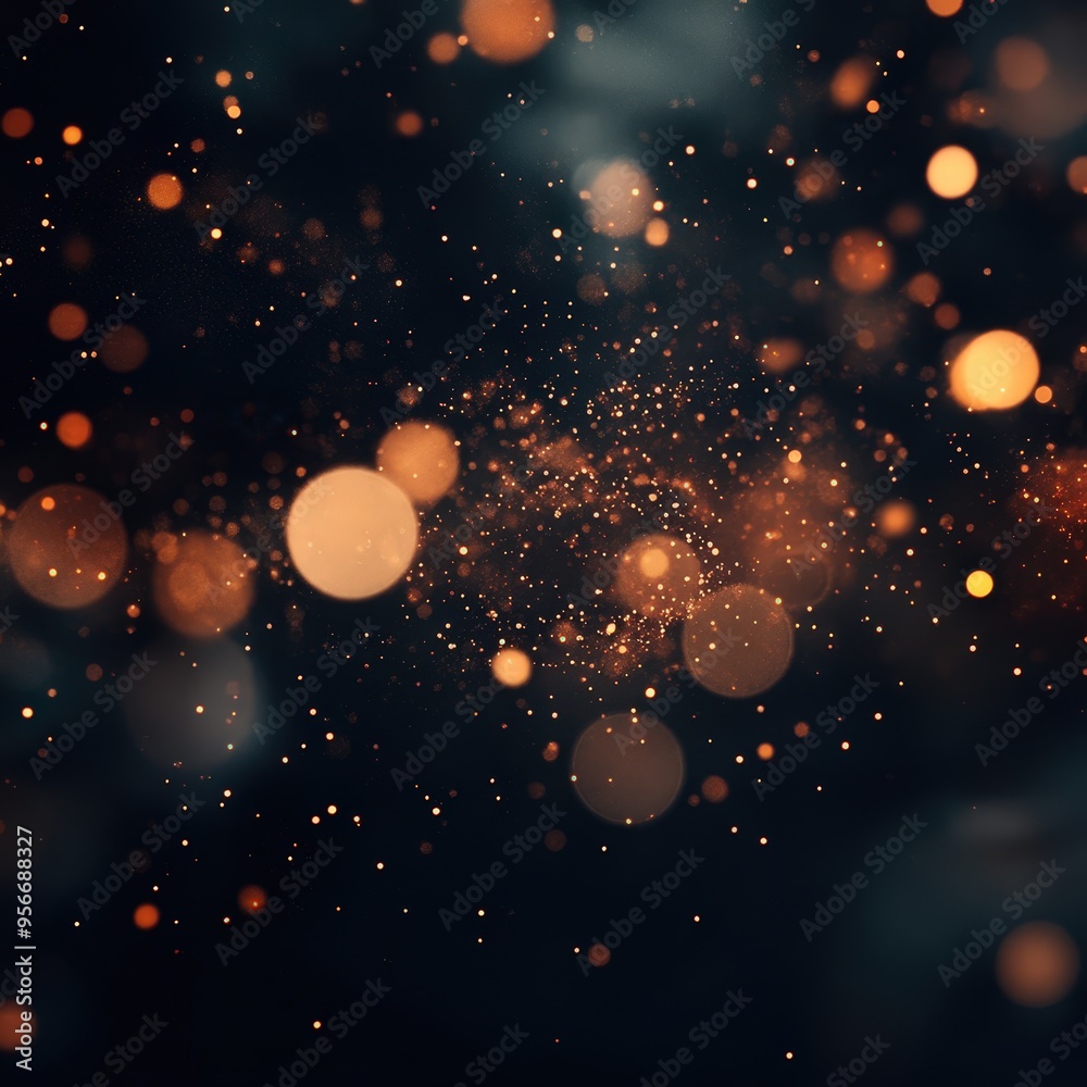 Sticker ethereal glow with fine dust particles and subtle bokeh lights for enchanting background design.