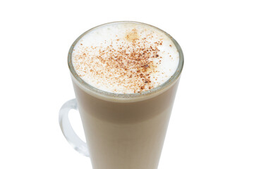 glass of coffee on white background