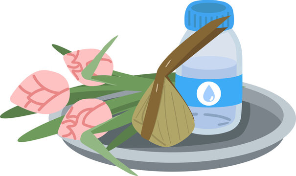 recommend clip art: Food water and lotus flowers for giving alms