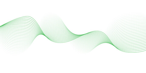 Abstract green Waves. Blend wave lines. Futuristic technology wave lines background. Green abstract wave flow, vector abstract design element. Abstract green gradient flowing wave lines © Song Long