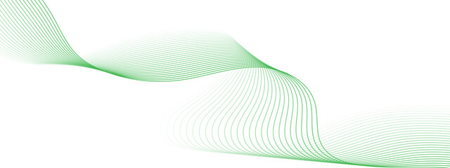 Abstract green Waves. Blend wave lines. Futuristic technology wave lines background. Green abstract wave flow, vector abstract design element. Abstract green gradient flowing wave lines