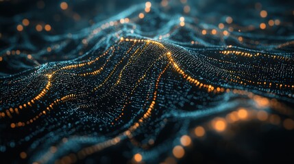 Global Network Blockchain 3D Illustration Neural Networks and Artificial Intelligence