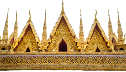 Golden Thai Border on a isolated on white background. Generative AI.