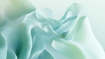Obraz premium Organic fluid abstract graphic element with smooth curves and soft tones.