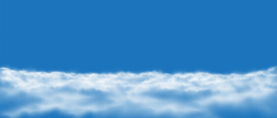 Vector of realistic white cloud on blue sky background illustration.