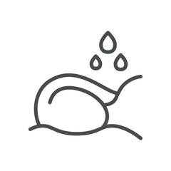 Night Sweats Icon. Simple Line Illustration of a Person Sleeping with Sweat Drops, Representing Nighttime Sweating and Sleep Discomfort