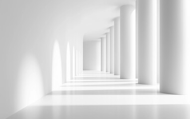Fototapeta premium Minimalist Abstract White Background with Soft Shadows and Light Reflections, Ideal for Product Display or Advertising Backdrop in a Studio Setting