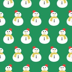 christmas seamless pattern with snowman