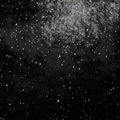 Obraz premium Nocturnal Snowfall: Textured White Grain and Dust Against Black
