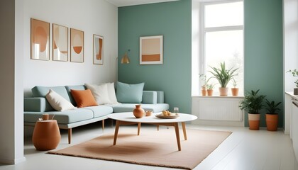 Fototapeta premium Photo interior modern design room 3d illustration