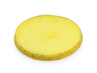 Sliced of Potato isolated on white background.