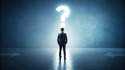 Obraz premium Abstract concept of a person facing a difficult decision , dilemma, uncertainty, choice, dilemma, problem