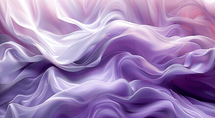 Obraz premium Vibrant Abstract Flowing Silky Waves In Shades Of Purple Pink And White Creating Smooth Fluid Visual Effect