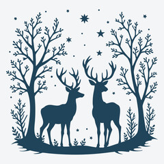 Winter Christmas Scene Vector Illustration