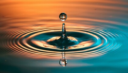 Clear Water drop with waves